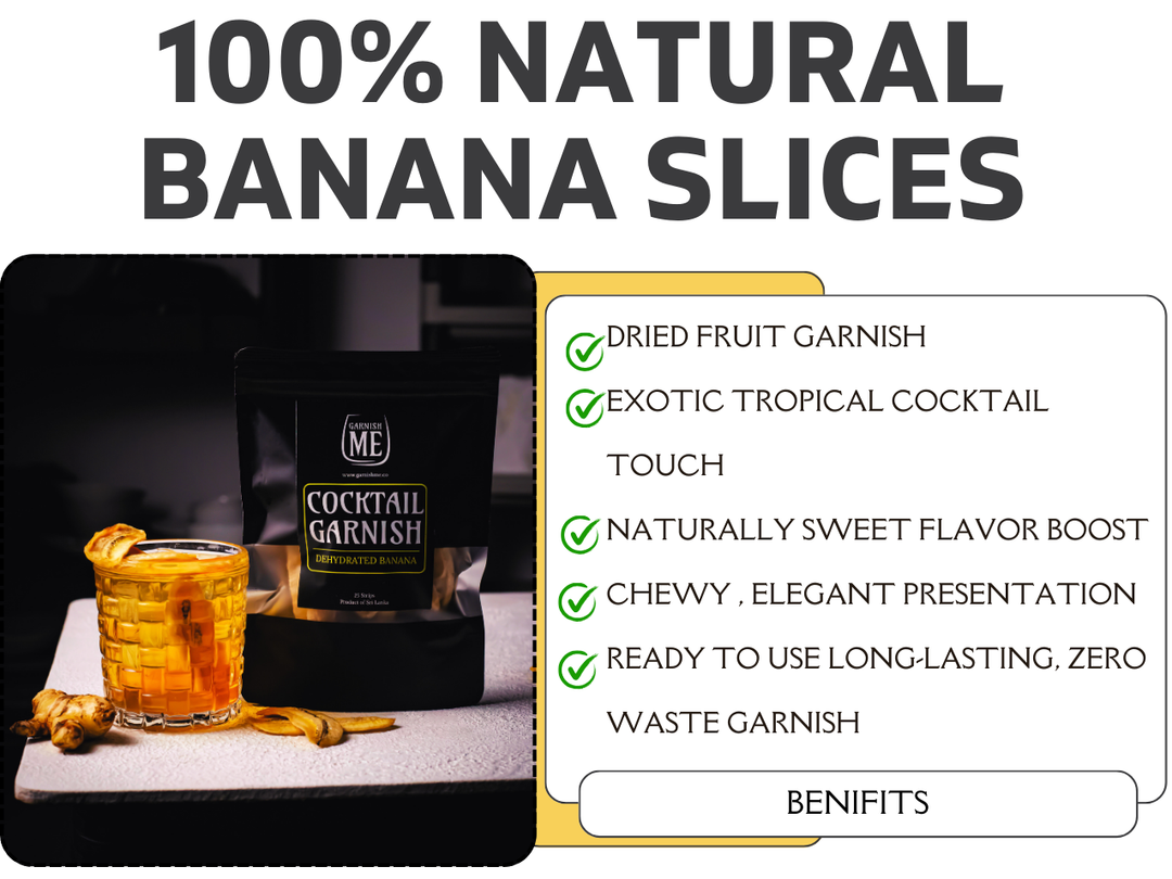 3.5 Oz Dried Banana slices - Perfect for Cocktails & Garnishing ( 35+ Slices )