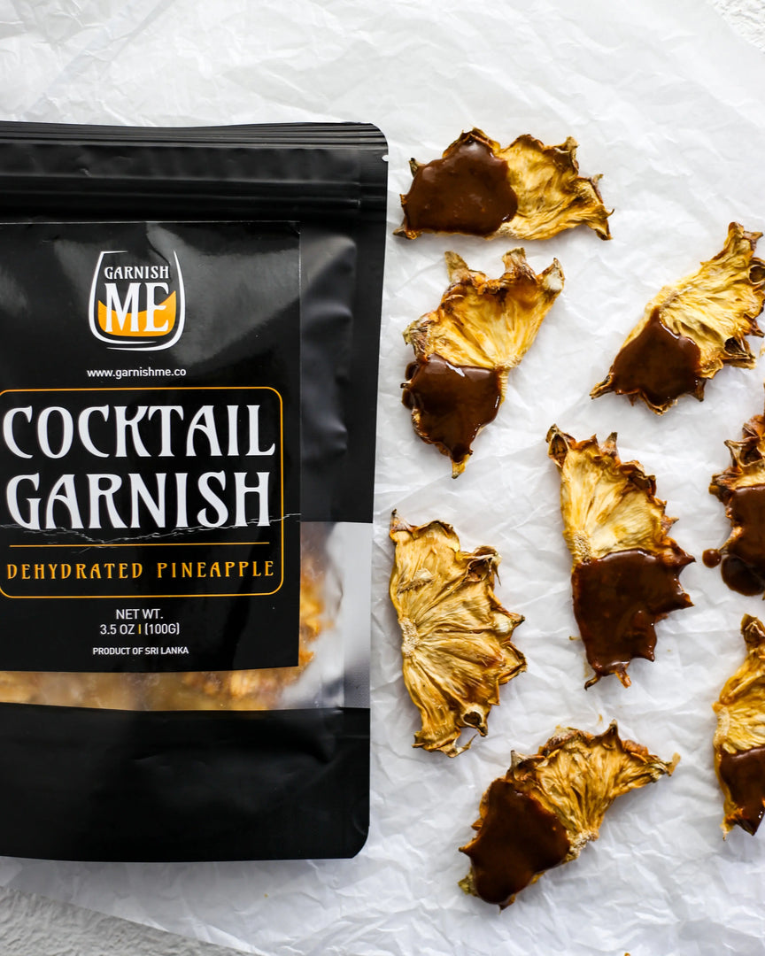 Dried Pineapple Halfmoons with Rind – Cocktail Garnish
